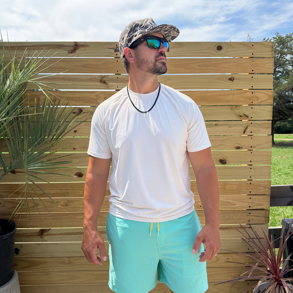 Lightweight coastal performance tee outdoors