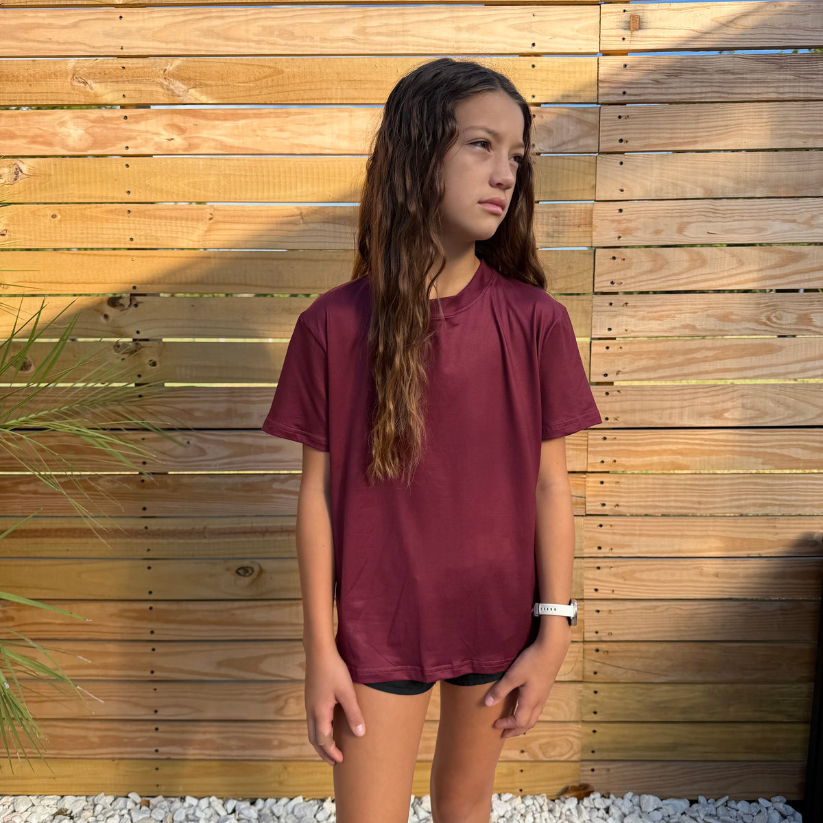 Salt SQD Youth SqdDrift tee in Brackish with four-way stretch fabric, available in youth sizes YXS through YL.