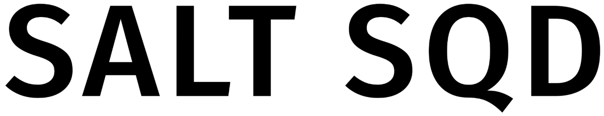 Black 'SALT SQD' text on a white background