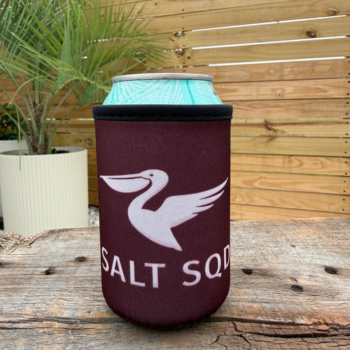 Salt SQD Coozie in Brackish with a drink can cooler sleeve, lightweight insulation, and fits standard or slim 12 ounce cans.