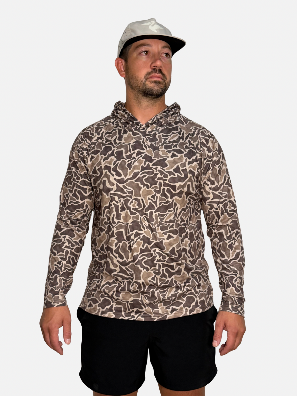 Salt Sqd SqdDrift hoodie in brown camouflage, part of an adult and youth bundle with a matching pattern.