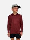 Youth Salt SQD SqdDrift fishing hoodie in Brackish with four way stretch fabric and UPF 35 sun protection.