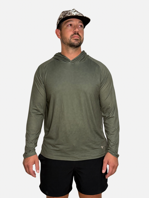 SqdDrift Salt SQD hoodie in Marsh Green with lightweight construction and a softly draped fabric finish.