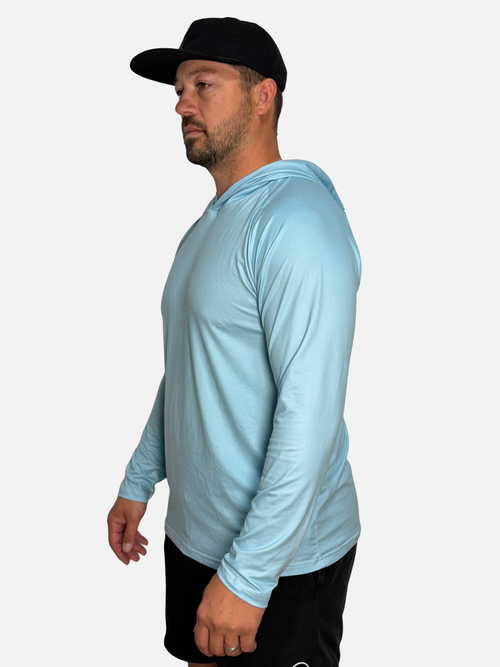 SqdDrift Salt SQD hoodie in Salt Air with lightweight construction, long sleeves, and a smooth finish.