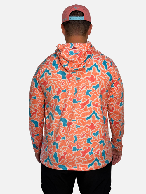 SqdDrift Salt SQD hoodie in Hogfish Camo with lightweight, breathable construction and a camouflage pattern.