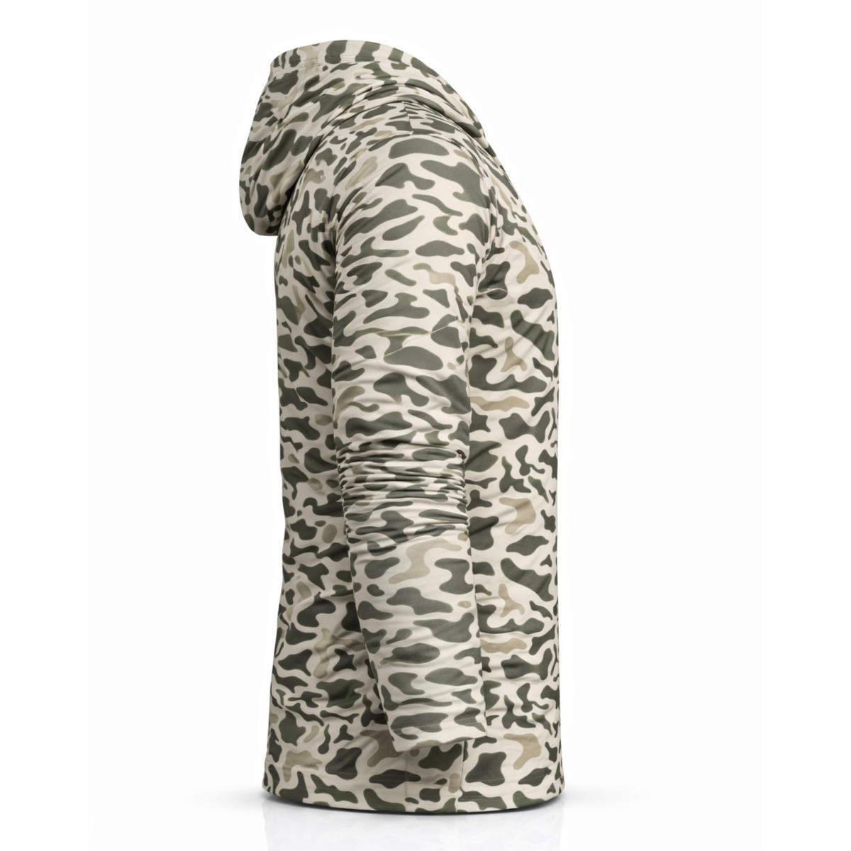 Marsh Camo UPF 50 fishing hoodie built for hot weather conditions