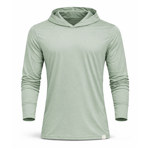 Sea Glass Pro Performance Hoodie with UPF 50 sun protection in muted coastal green
